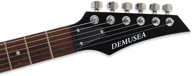 demusea electric guitar single tremolo black color 24frets HSH pickups dot inlay maple neck phoenix body 5ways toggle 1V 1T control portable practice for beginner starter or band player (YBNDOT-BK) - Image 4
